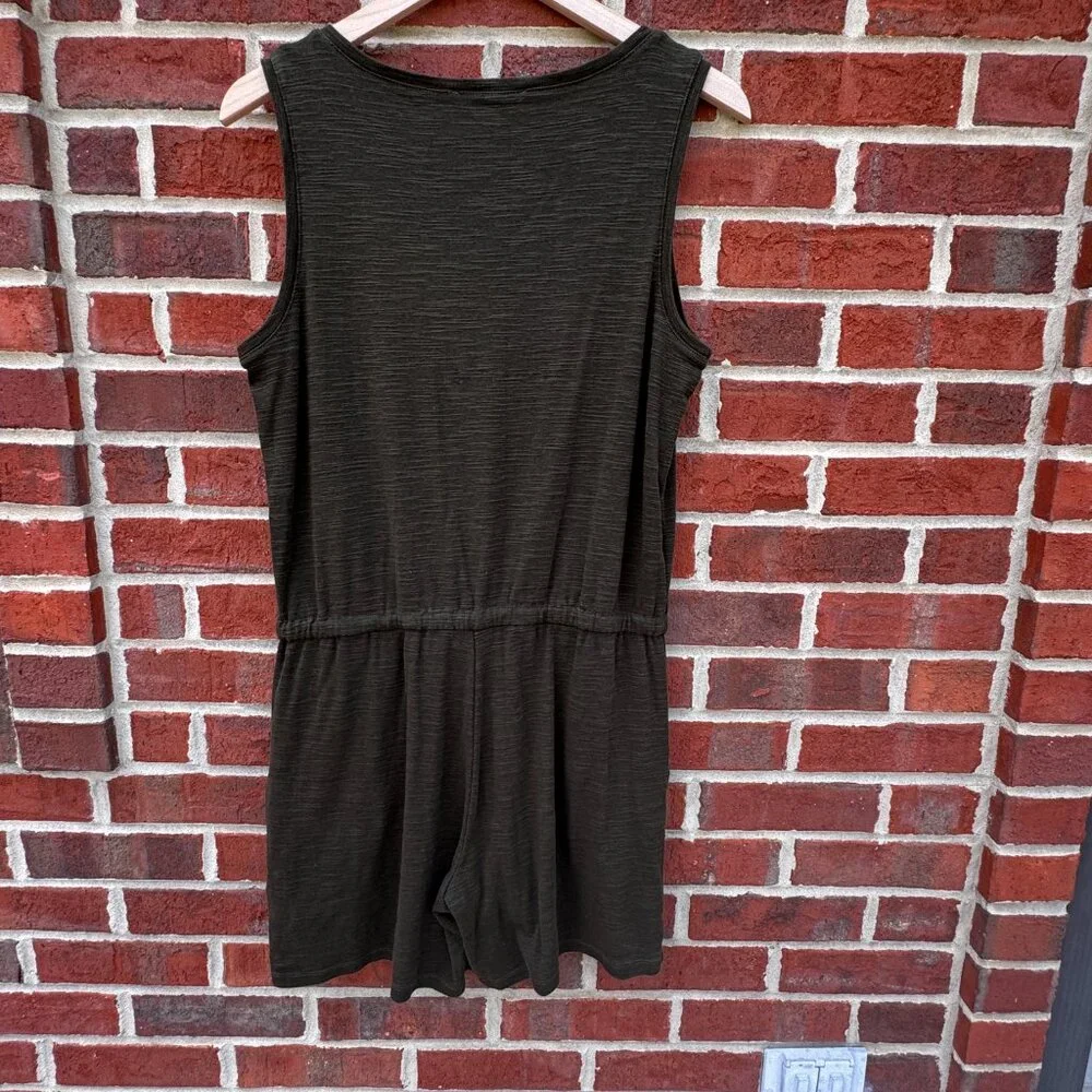 Jones New York Sport Shorts Romper Womens Petite Large Forest Green Pockets - Picture 3 of 11